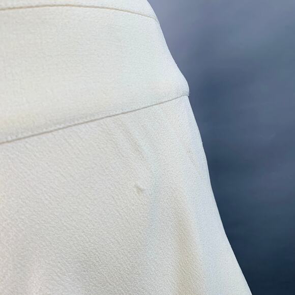 CHANEL Vintage 2003 Size 8 Cream Acetate Blend Ruffled Tulip Below Knee Skirt - Picture 5 of 8